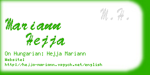 mariann hejja business card